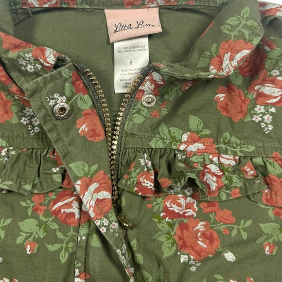 Little Lass Floral Jacket Green - Picture 6 of 6